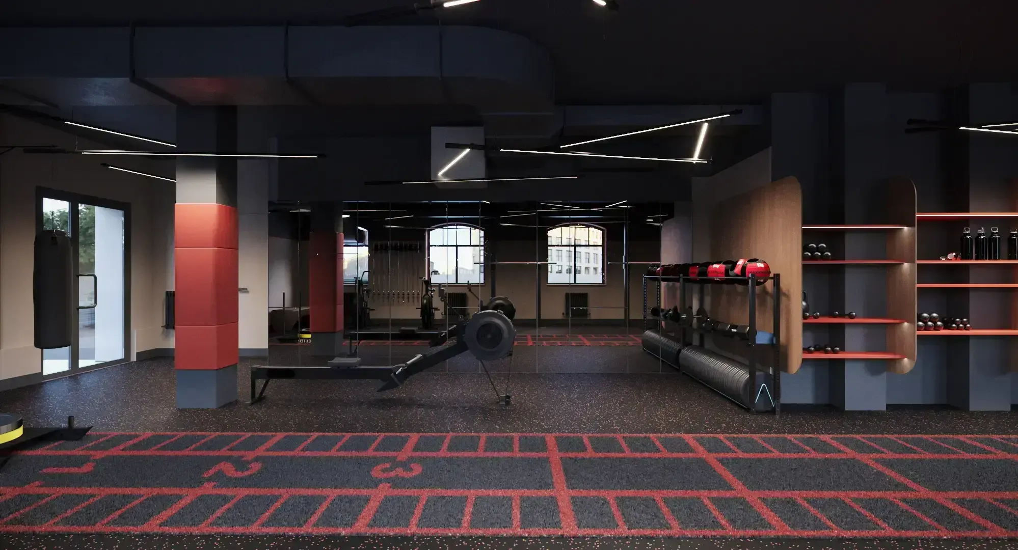 Дизайн интерьера офиса со спортзалом для IT компании изображение 2
