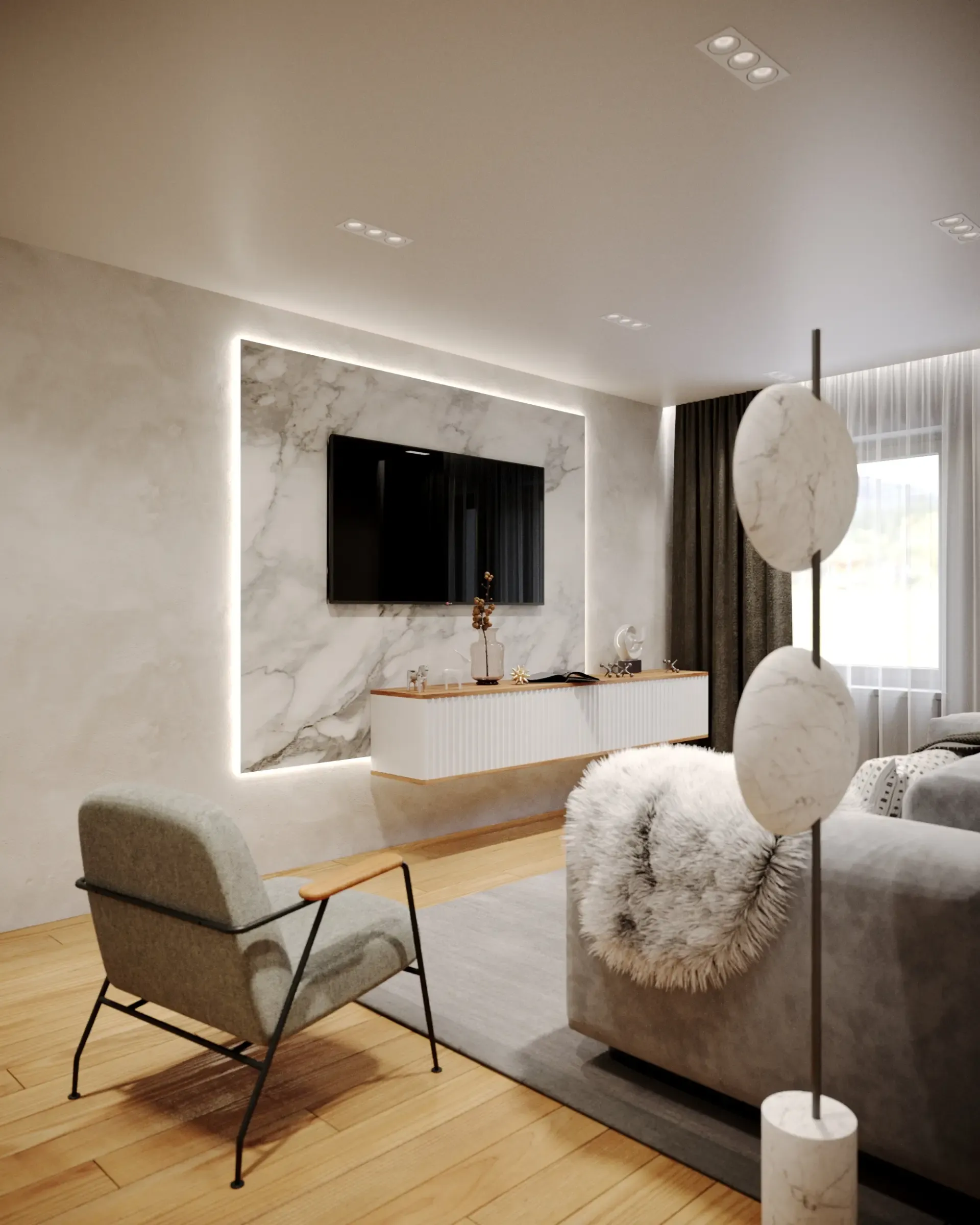 Дизайн интерьера трехкомнатной квартиры изображение 3